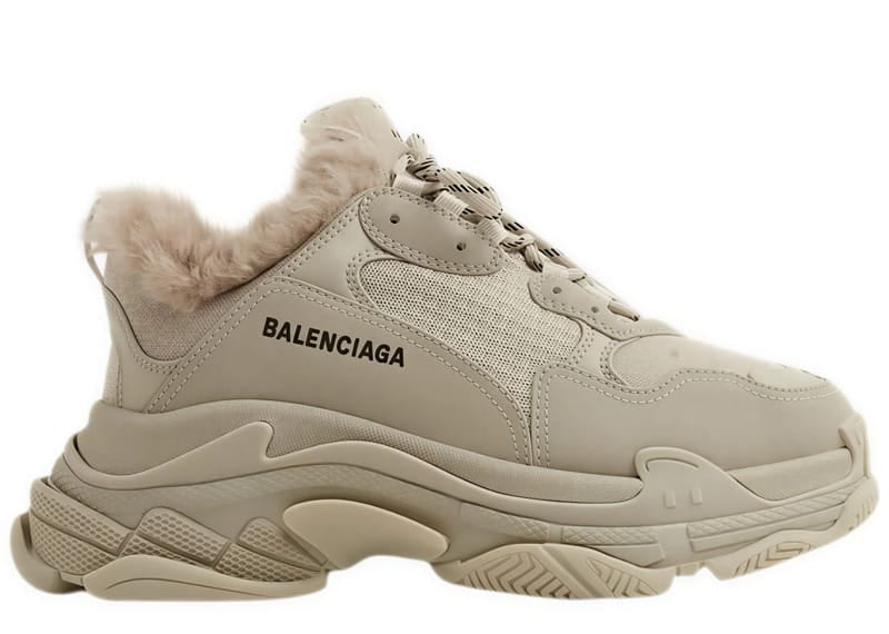 Balenciaga Triple S Sneaker Fake Fur Beige – Court Order