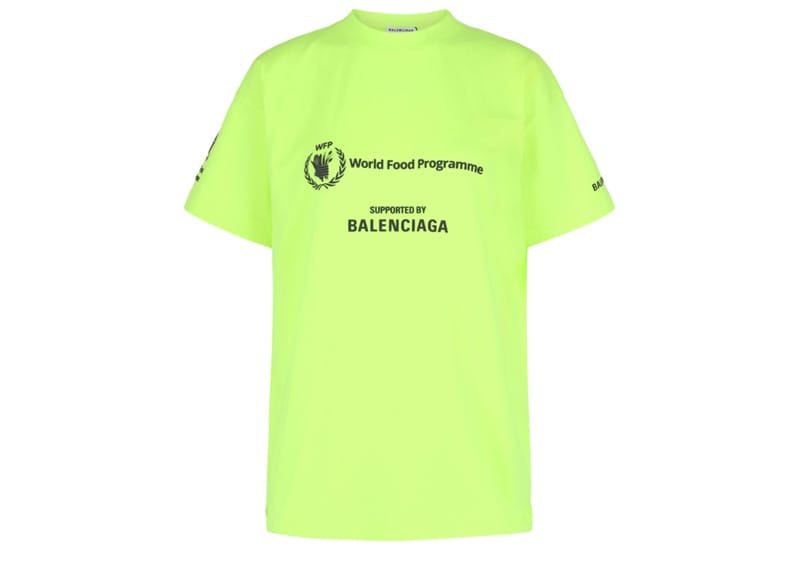 BALENCIAGA WFP Tシャツ Balenciaga World Food Programme Graphic T-Shirt Fluorescent Yellow