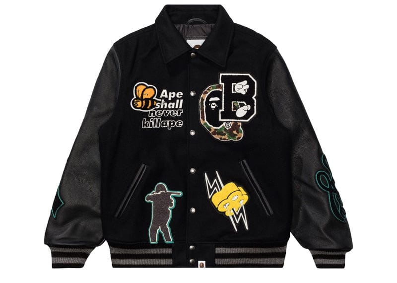 A Bathing Ape BAPE Varsity Jacket Black – Court Order