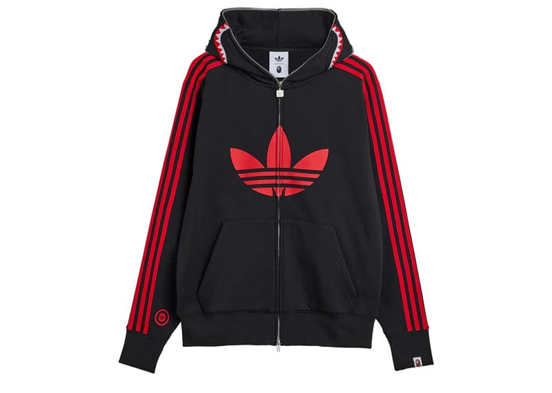 新品XL！BAPE×ADIDAS SHARK ZIP HOODIEシャーク Bape x adidas Shark Fleece Full Zip Hoodie Black – Court Order