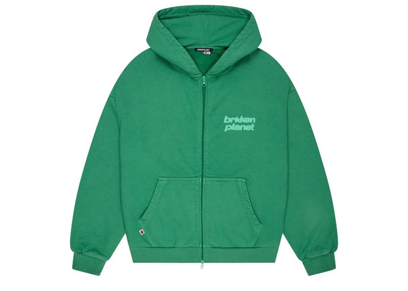 Broken Planet Basic Zip-Up Hoodie Washed Pine Green – Court Order