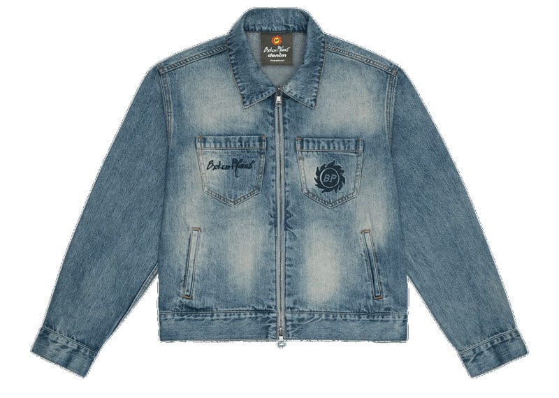 Rcj Jordan Balenciaga Logo Denim Jacket Womens Broken Planet Denim