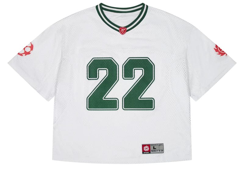Broken Planet Football Jersey Snow White/Forest Green – Court Order