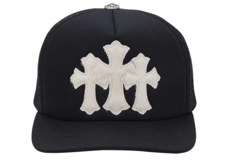 Chrome Hearts White Cemetery Cross CH Mohair Trucker Hat – Court Order