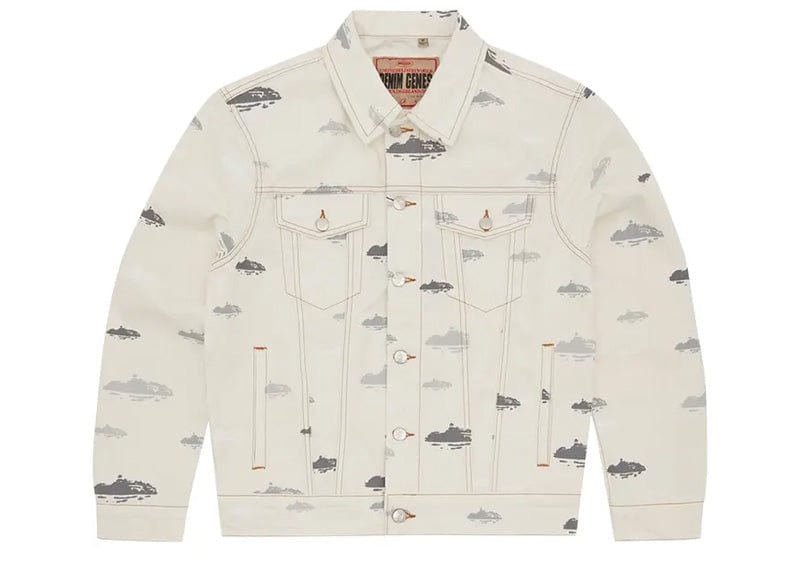 Corteiz Alcatraz Pattern Denim Jacket White – Court Order