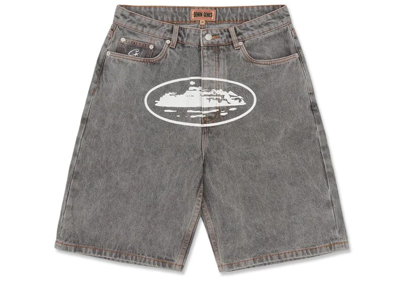 Corteiz Island Denim Shorts Light Grey – Court Order