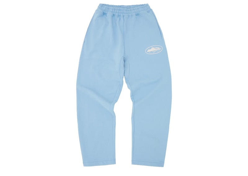 Corteiz Island Puff Print Open Hem Sweatpant Baby Blue – Court Order