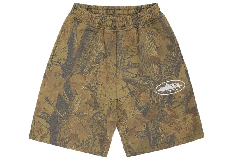 Corteiz Island Puff Print Sweatshort Forest Camo – Court Order