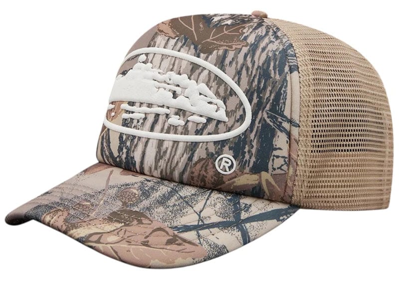 Corteiz Island Puff Print Trucker Hat Forest Camo – Court Order