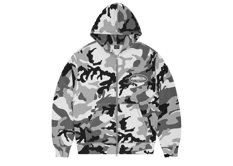 Corteiz Island Puff Print Zip Hoodie Arctic Camo – Court Order