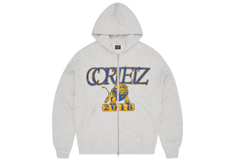 Corteiz Lion Boxy Zip Hoodie Light Heather – Court Order