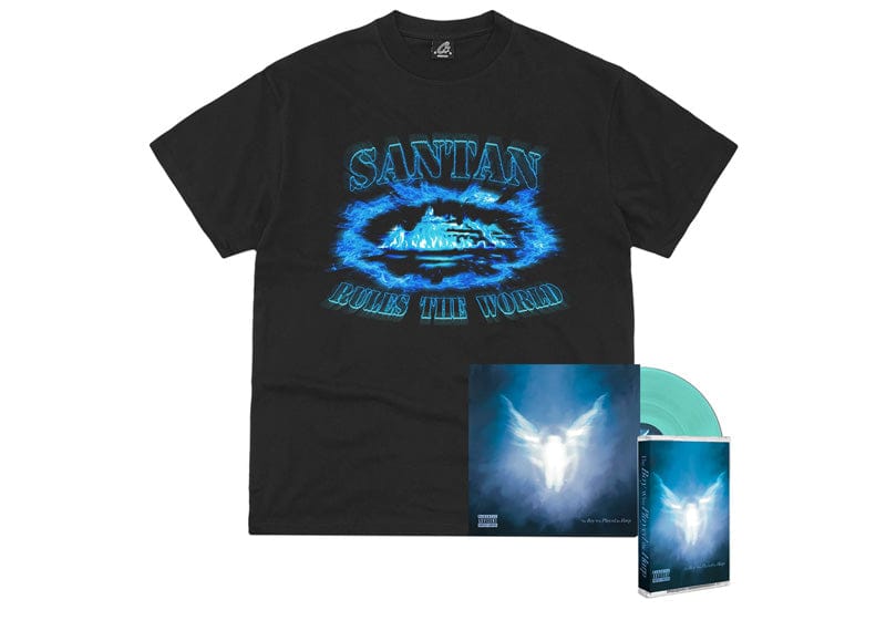 Corteiz Santan Alcatraz Tee Black/Blue Flame (CD + Cassette