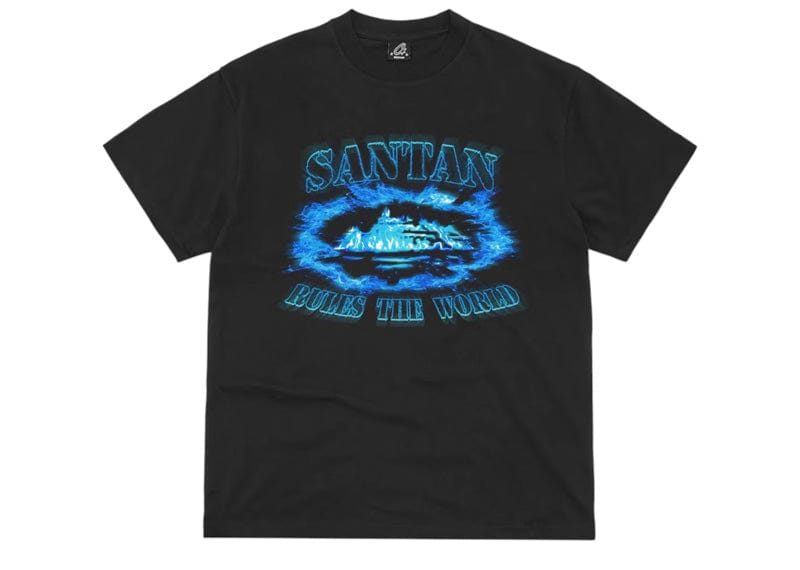 Corteiz Santan Alcatraz Tee Black/Blue Flame – Court Order