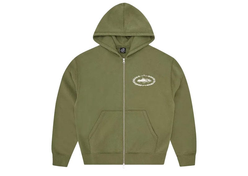 Corteiz Superior Royale Zip Hoodie Olive – Court Order