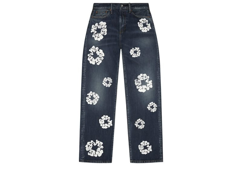 Denim Tears Baggy Cotton Wreath Denim Pant Dark Wash – Court Order