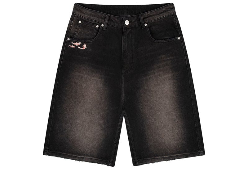 Derschutze Koi Fish V2 Denim Shorts Washed Black – Court Order