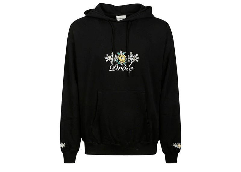 【DROLE DE MONSIEUR】 Drole Fleuri Le Hoodie Black Drole de Monsieur Le Fleuri Hoodie Black – Court Order