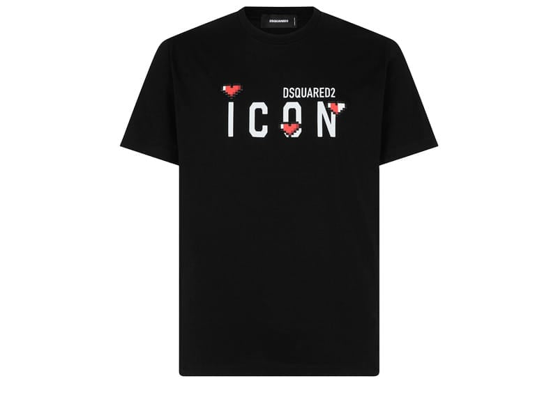 DSquared2 Icon Heart Pixels Tee Black – Court Order
