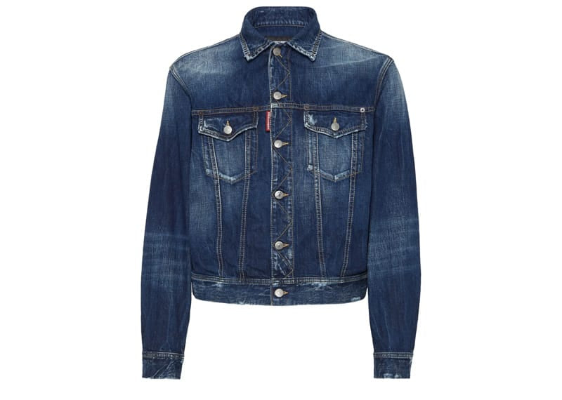 DSquared2 Logo Patch Washed Denim Jacket Blue – Court Order