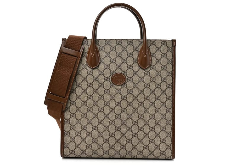 Gucci GG Supreme Monogram Textured Dollar Calfskin Web Small Retro