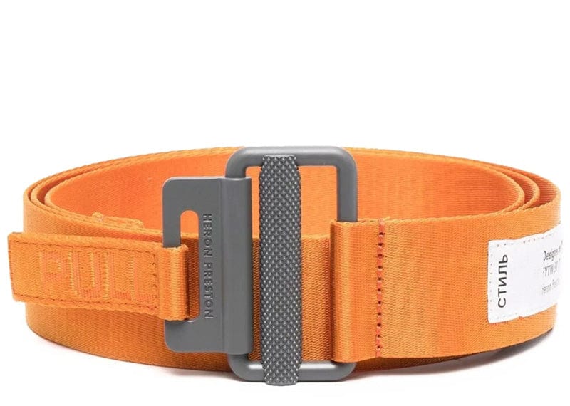 Heron Preston Tape Logo Belt Orange Grey – Court Order