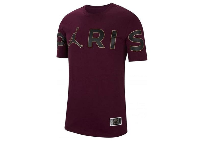 T Shirt Retro Jordan Paris Air Jordan X PSG Woodmark Men's Short-Sleeve T-Shirt Maroon