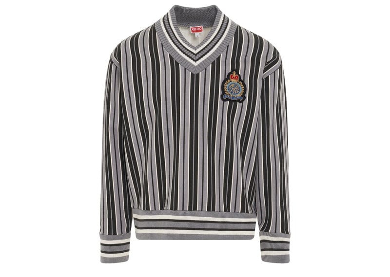 Kenzo Vertical Striped Sweater Middle Grey Court Order