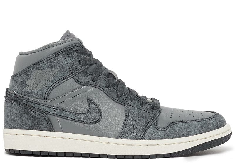 Dark Grey Air Jordan Women Grey Jordan Mid Distressed Smoke Grey