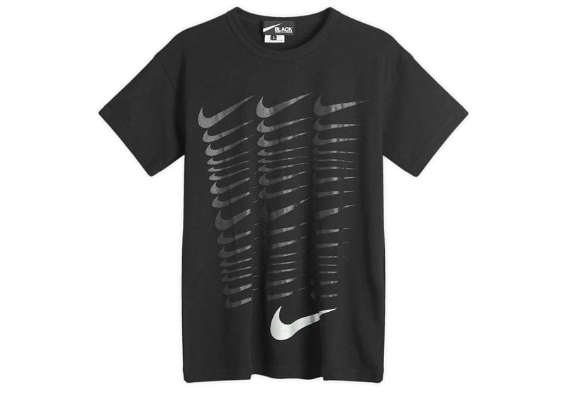 【レア】COMME des GARCONS × NIKE Tシャツ 【Lサイズ】 Nike Comme des Garcons Black Tonal Swoosh Print T-shirt Black