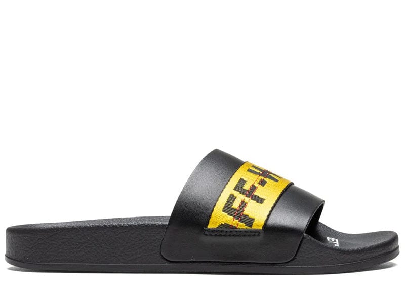 Off-White Industrial Belt Slides Black Yellow – Court Order display picture 2