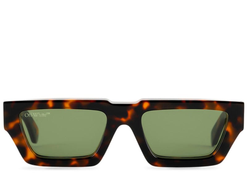 OFF-WHITE Manchester Rectangular Frame Sunglasses Brown/Green