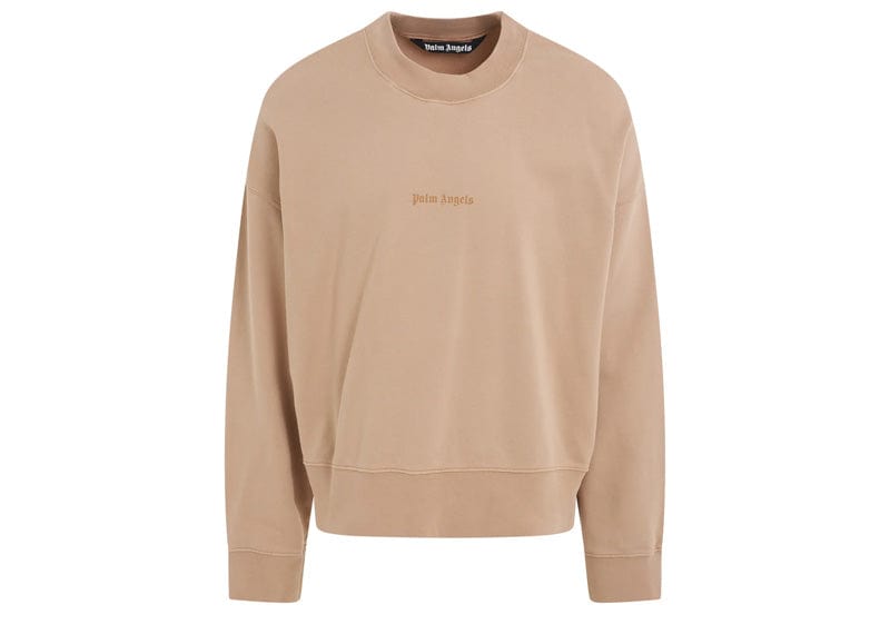 ★Palm Angels★ Reverse Logo Crewneck Man to Man Beige PMBA0 Palm Angels GD Reverse Logo Crew Beige – Court Order