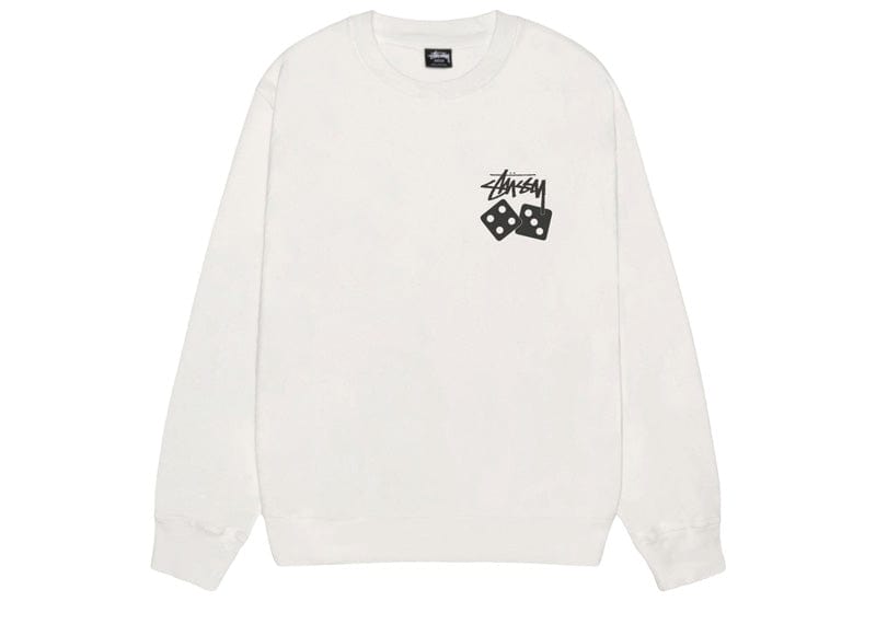 Stussy Dice Logo Sweatshirt Crew Sweat White – Court Order