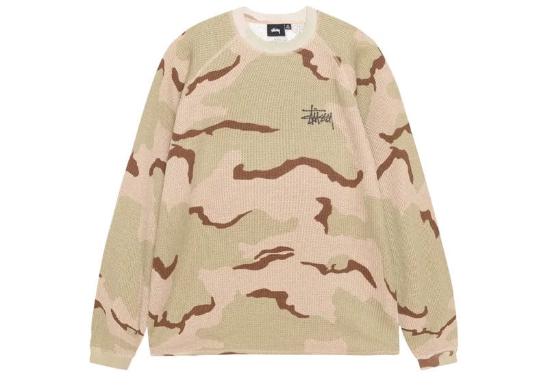 Stussy Raglan Thermal Basic Thermal Sand Camo – Court Order