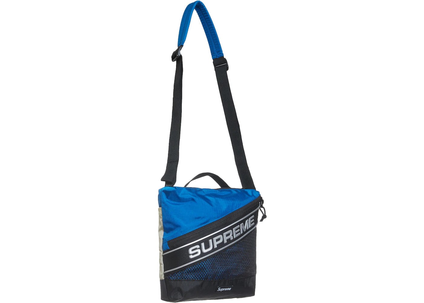 Supreme Logo Shoulder Bag Blue Court Order