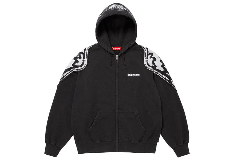 Supreme Wings Zip Up Hooded Sweatshirt (FW25) Black – Court Order
