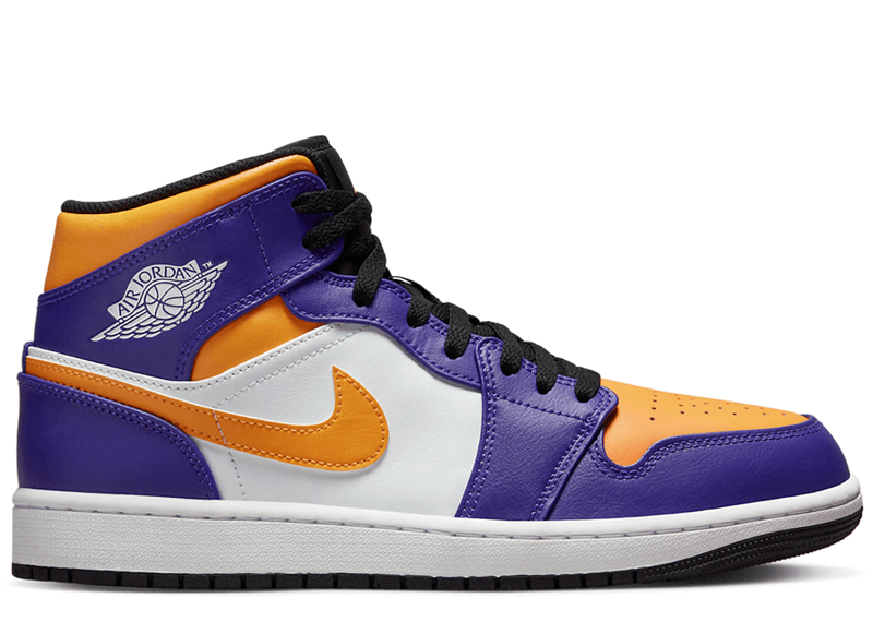 Jordan 1 mid lakers top top 3 grade school