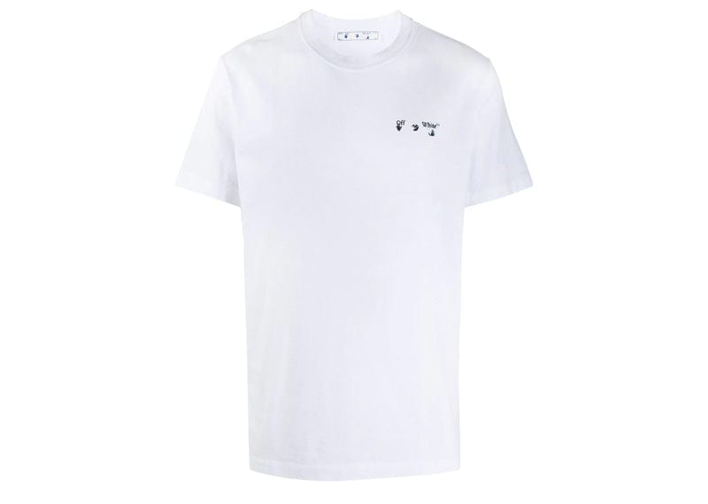 Off White Logo Slim SS T shirt White Black Court Order