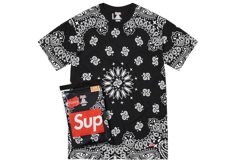 Black supreme hanes t shirt outlet