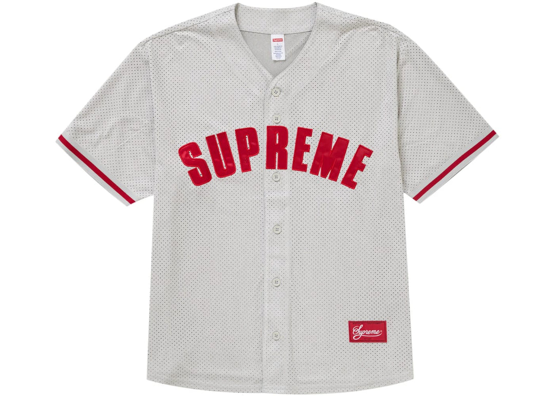 Supreme Ultrasuede Mesh Baseball Jersey Grey – Court Order