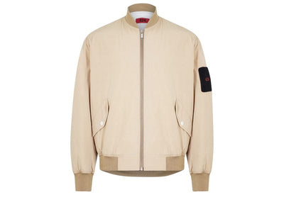 424 Streetwear 424 Logo Patch Quilted Bomber Jacket Beige