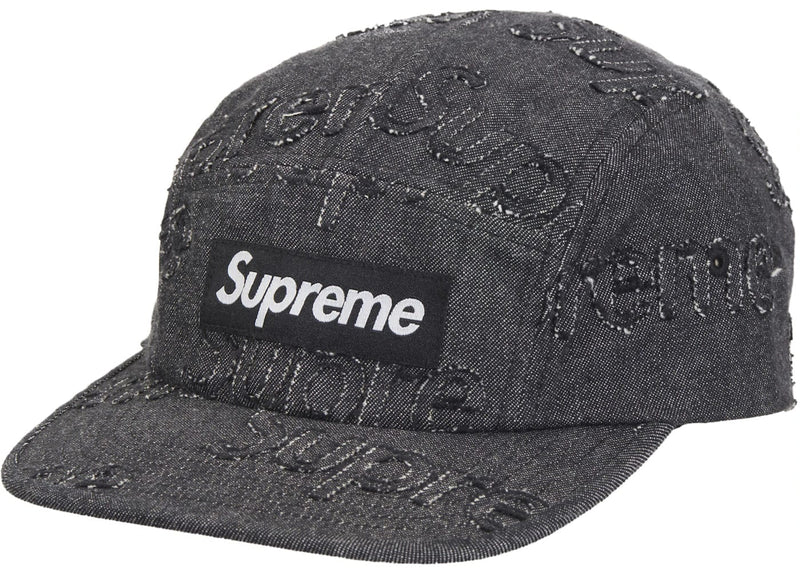 Supreme Lasered Denim Camp Cap Black