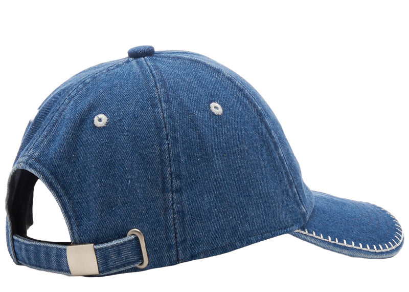 Drôle de Monsieur Embroiderd Logo Denim Cap Stone Washed