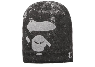 A Bathing Ape Accessories A Bathing Ape Gray Ape Head Knit Beanie