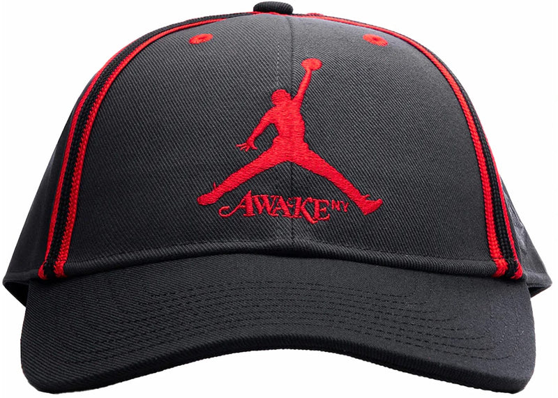 Jordan x Awake NY Hat Dark Smoke Grey/University Red