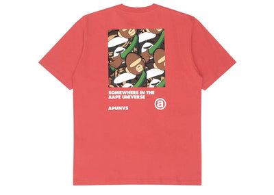 AAPE Streetwear AAPE BY *A BATHING APE® logo-print Cotton T-shirt Peach