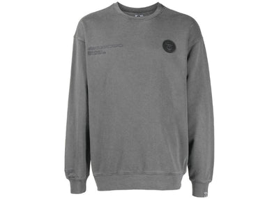 AAPE Streetwear AAPE Garment Dye Crewneck Sweater Grey