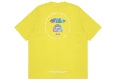AAPE Streetwear AAPE Moonface Printed Logo Tee Lemon Yellow