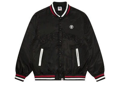 AAPE Streetwear AAPE Now Moonface Baseball Jacket Black Red