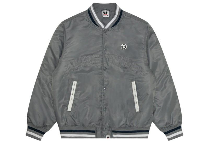 AAPE Streetwear AAPE Now Moonface Baseball Jacket Grey